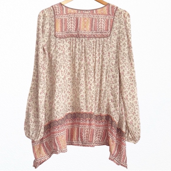 Boho Flowy Ditzy Floral Fairycore Free People Metallic Dream Lover Tunic XS - Picture 6 of 9
